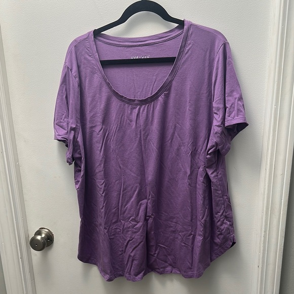 Ava & Viv Tops - Ava & Viv Purple Relaxed Short Sleeve T-Shirt